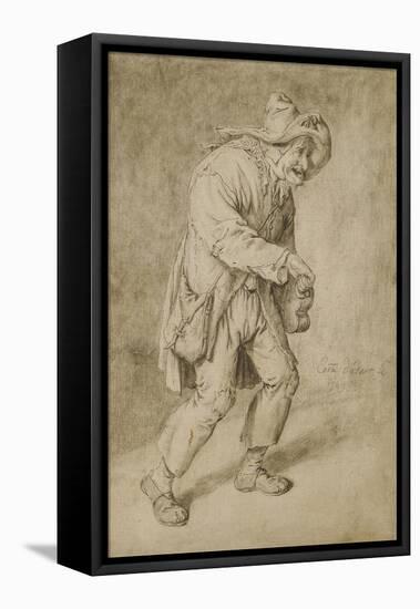 Hurdy-Gurdy Player, 1695-Cornelis Dusart-Framed Premier Image Canvas