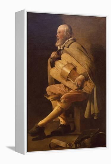 Hurdy-Gurdy Player with Bag-Georges de La Tour-Framed Premier Image Canvas