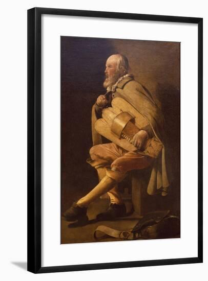 Hurdy-Gurdy Player with Bag-Georges de La Tour-Framed Giclee Print