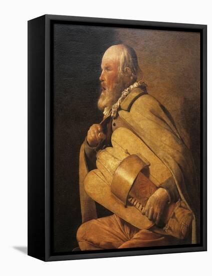 Hurdy Gurdy Player-Georges de La Tour-Framed Premier Image Canvas