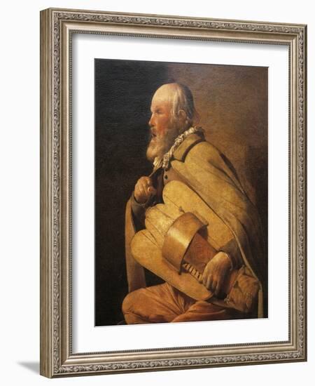 Hurdy Gurdy Player-Georges de La Tour-Framed Giclee Print