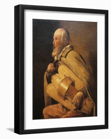 Hurdy Gurdy Player-Georges de La Tour-Framed Giclee Print