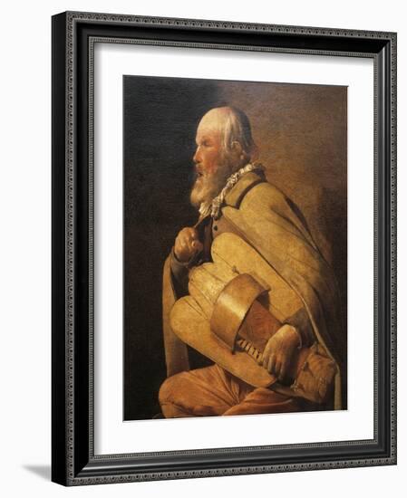 Hurdy Gurdy Player-Georges de La Tour-Framed Giclee Print