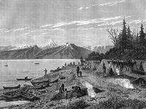 A Native American Camp at the Edge of the Yukon River, USA, 19th Century-Hurel-Premium Giclee Print