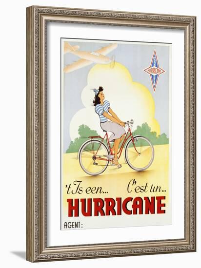 Hurricane Bicycle Advertisement Poster-null-Framed Giclee Print