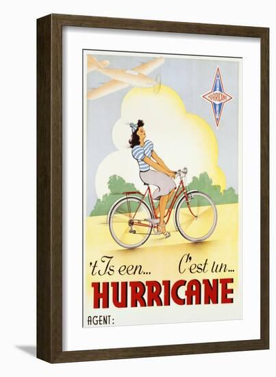 Hurricane Bicycle Advertisement Poster-null-Framed Giclee Print