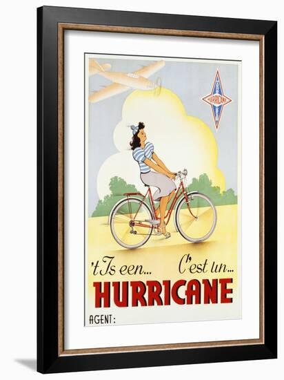 Hurricane Bicycle Advertisement Poster-null-Framed Giclee Print