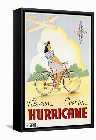 Hurricane Bicycle Advertisement Poster-null-Framed Premier Image Canvas