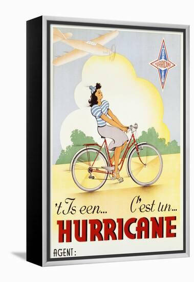 Hurricane Bicycle Advertisement Poster-null-Framed Premier Image Canvas