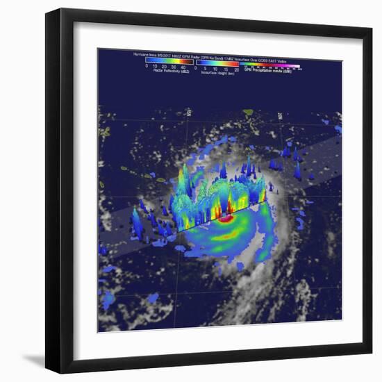 Hurricane Irma Rainfall, 3D Satellite Image-null-Framed Photographic Print