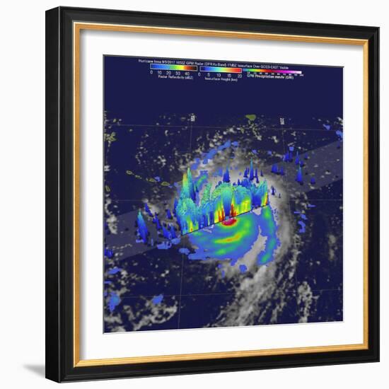 Hurricane Irma Rainfall, 3D Satellite Image-null-Framed Photographic Print