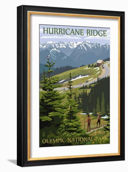 Hurricane Ridge, Olympic National Park, Washington-Lantern Press-Framed Premium Giclee Print