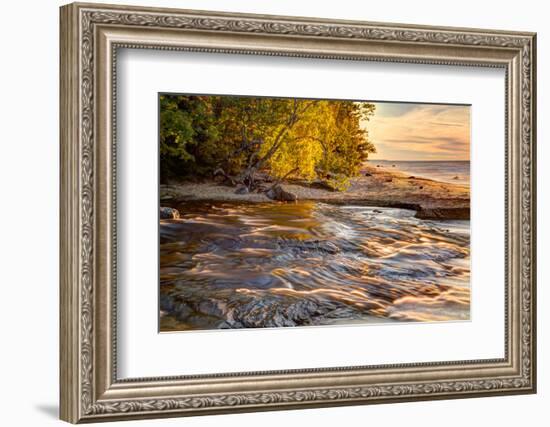 Hurricane River Flowing into Lake Superior at Sunset, Upper Peninsula of Michigan-Adam Jones-Framed Photographic Print