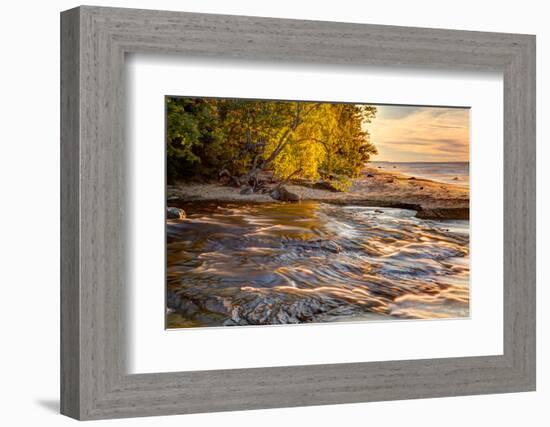 Hurricane River Flowing into Lake Superior at Sunset, Upper Peninsula of Michigan-Adam Jones-Framed Photographic Print