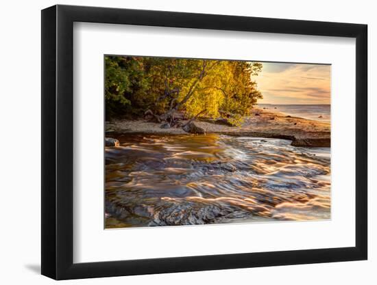 Hurricane River Flowing into Lake Superior at Sunset, Upper Peninsula of Michigan-Adam Jones-Framed Photographic Print