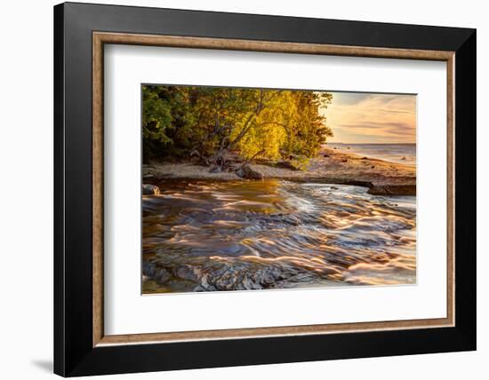 Hurricane River Flowing into Lake Superior at Sunset, Upper Peninsula of Michigan-Adam Jones-Framed Photographic Print