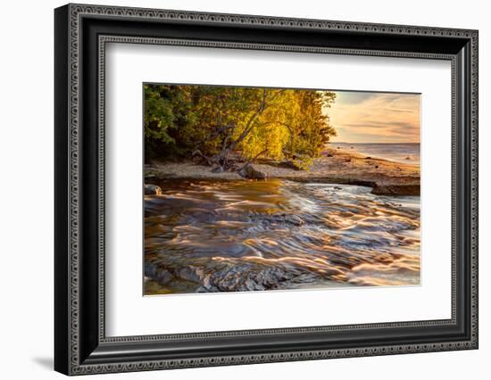 Hurricane River Flowing into Lake Superior at Sunset, Upper Peninsula of Michigan-Adam Jones-Framed Photographic Print