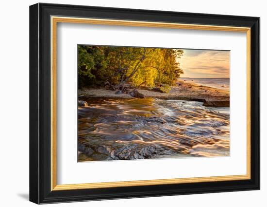 Hurricane River Flowing into Lake Superior at Sunset, Upper Peninsula of Michigan-Adam Jones-Framed Photographic Print