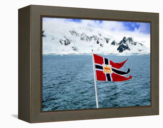 Hurtigruten Cruise Ship Postal Service Flag Displayed, Weddell Sea, Antarctica-Miva Stock-Framed Premier Image Canvas