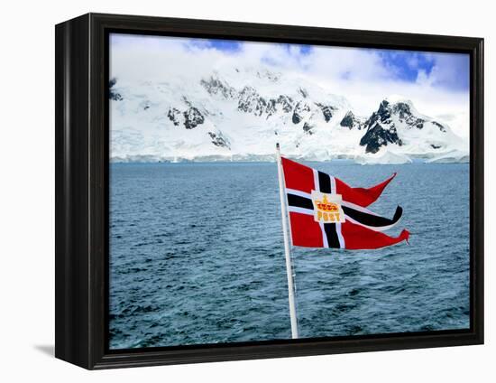 Hurtigruten Cruise Ship Postal Service Flag Displayed, Weddell Sea, Antarctica-Miva Stock-Framed Premier Image Canvas