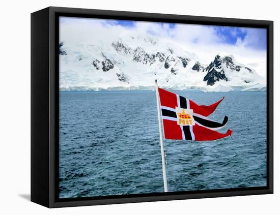 Hurtigruten Cruise Ship Postal Service Flag Displayed, Weddell Sea, Antarctica-Miva Stock-Framed Premier Image Canvas