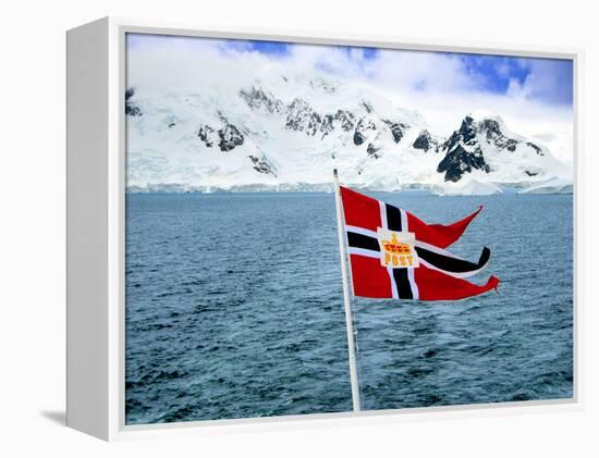 Hurtigruten Cruise Ship Postal Service Flag Displayed, Weddell Sea, Antarctica-Miva Stock-Framed Premier Image Canvas