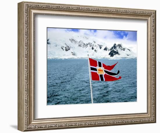 Hurtigruten Cruise Ship Postal Service Flag Displayed, Weddell Sea, Antarctica-Miva Stock-Framed Photographic Print