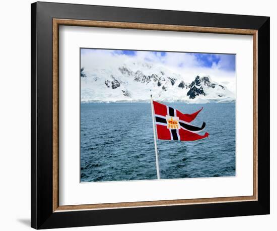 Hurtigruten Cruise Ship Postal Service Flag Displayed, Weddell Sea, Antarctica-Miva Stock-Framed Photographic Print