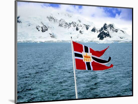 Hurtigruten Cruise Ship Postal Service Flag Displayed, Weddell Sea, Antarctica-Miva Stock-Mounted Photographic Print