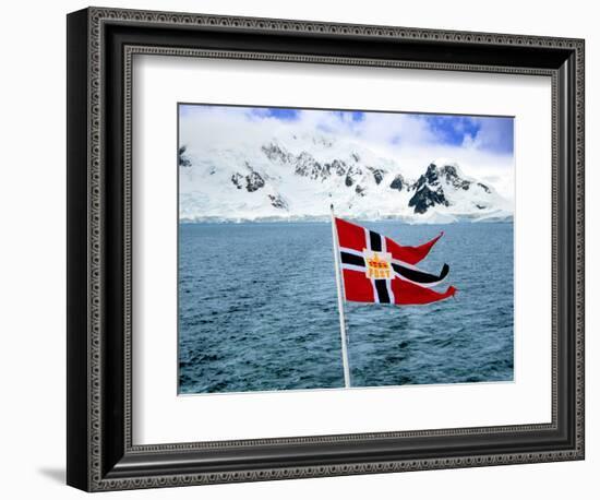 Hurtigruten Cruise Ship Postal Service Flag Displayed, Weddell Sea, Antarctica-Miva Stock-Framed Photographic Print