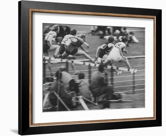 Hurtlers Competing at the Olympics-George Silk-Framed Photographic Print