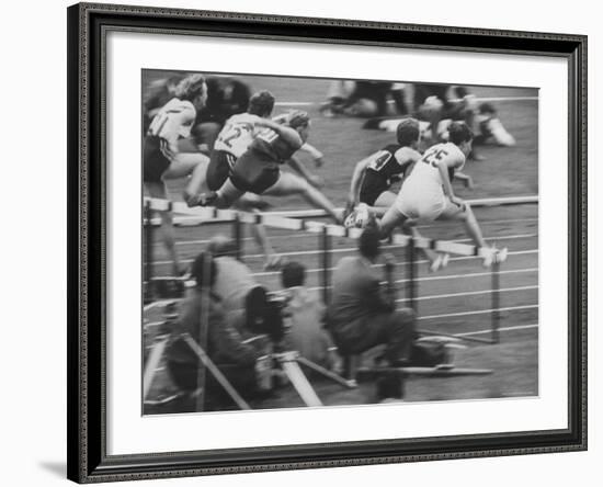 Hurtlers Competing at the Olympics-George Silk-Framed Photographic Print