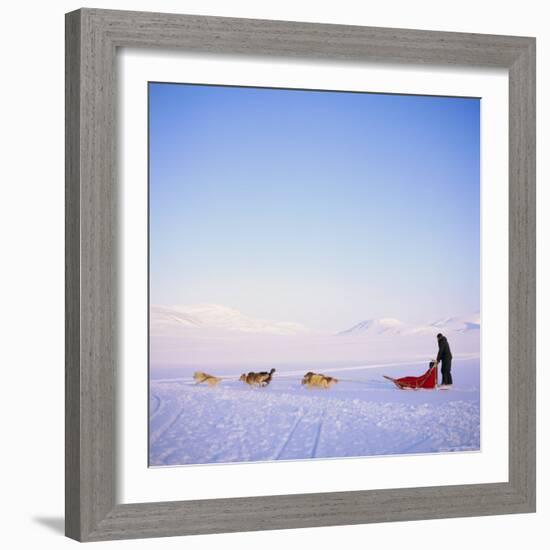 Husky Dog Sled Team, Spitsbergen, Norway, Europe-David Lomax-Framed Photographic Print