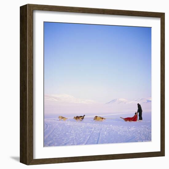 Husky Dog Sled Team, Spitsbergen, Norway, Europe-David Lomax-Framed Photographic Print