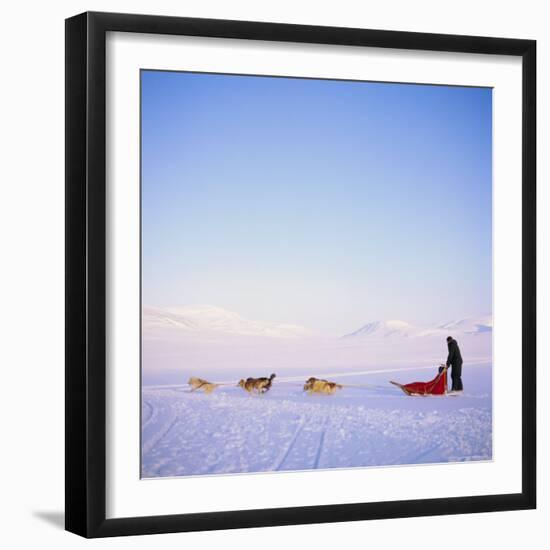 Husky Dog Sled Team, Spitsbergen, Norway, Europe-David Lomax-Framed Photographic Print