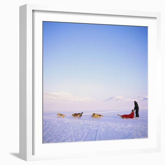 Husky Dog Sled Team, Spitsbergen, Norway, Europe-David Lomax-Framed Photographic Print