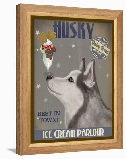 Husky Ice Cream-Fab Funky-Framed Stretched Canvas