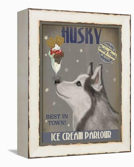 Husky Ice Cream-Fab Funky-Framed Stretched Canvas