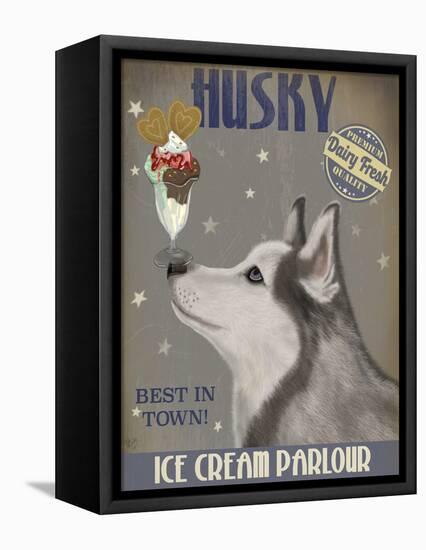 Husky Ice Cream-Fab Funky-Framed Stretched Canvas