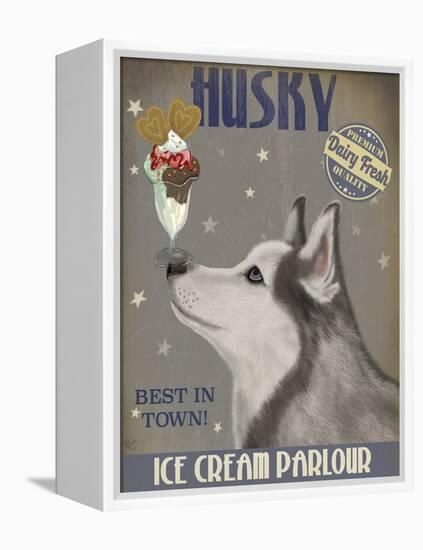 Husky Ice Cream-Fab Funky-Framed Stretched Canvas