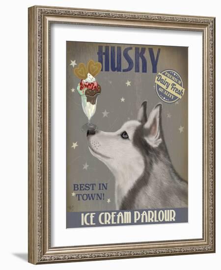 Husky Ice Cream-Fab Funky-Framed Art Print
