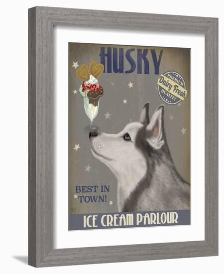 Husky Ice Cream-Fab Funky-Framed Art Print