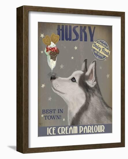 Husky Ice Cream-Fab Funky-Framed Art Print