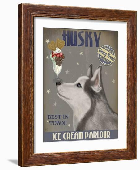 Husky Ice Cream-Fab Funky-Framed Art Print