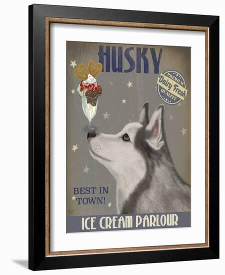 Husky Ice Cream-Fab Funky-Framed Art Print