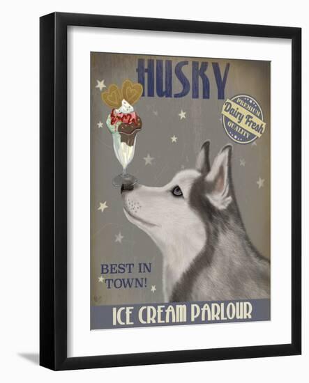 Husky Ice Cream-Fab Funky-Framed Art Print