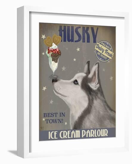 Husky Ice Cream-Fab Funky-Framed Art Print