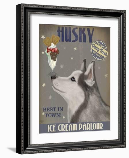 Husky Ice Cream-Fab Funky-Framed Art Print