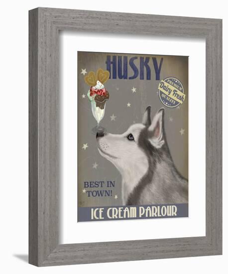 Husky Ice Cream-Fab Funky-Framed Art Print