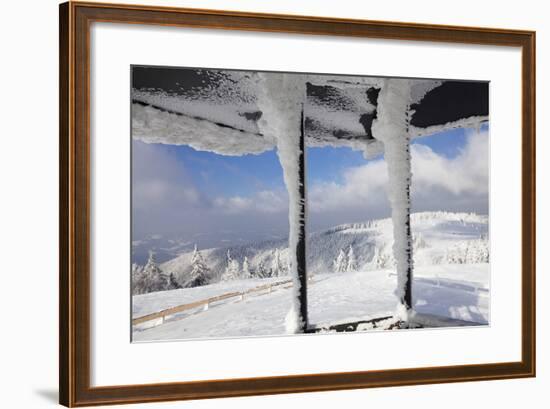 Hut at the Peak of Kandel Mountain in Winter, Black Forest, Baden-Wurttemberg, Germany, Europe-Markus Lange-Framed Photographic Print